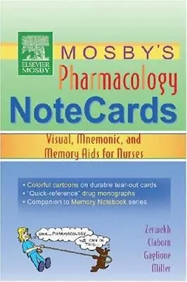 Mosby's Pharmacology Memory NoteCards: Vis- 9780323031912 Spiral-bound Zerwekh • $4.91