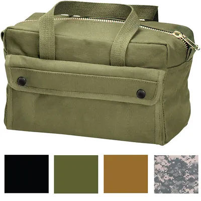 Canvas Tool Bag Brass Zipper Military Tote Army Heavy Duty Storage Carry Handle • $23.99