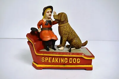 Vintage Cast Iron “Speaking Dog” Mechanical Bank Coin Box Saving Collectibles 9 • $130.31