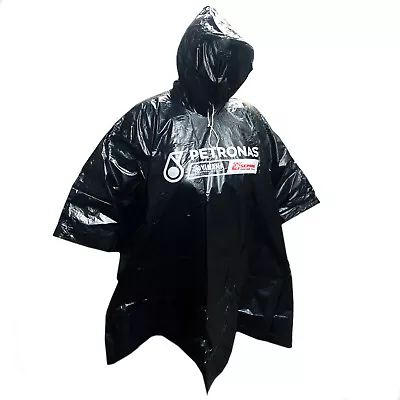 Adult Rain Poncho Black Festival Waterproof Reusable Raincoat Mac Cover & Hood • £5.99