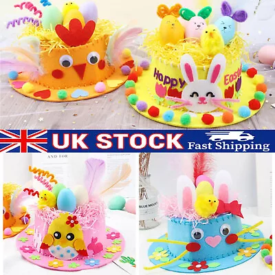 Easter Bonnet Kit Easter Make Your Own Bonnet Hat Craft  With ChicksEgg Nest LM • £7.54