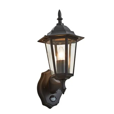 £31.99 • Buy Litecraft Thera Wall Light Traditional Outdoor Lantern With PIR Sensor - Black  