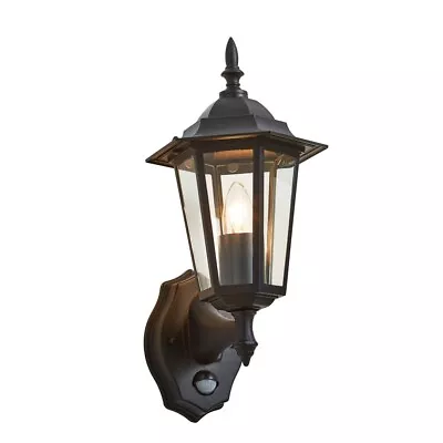 £31.99 • Buy Litecraft Thera Wall Light Traditional Outdoor Lantern With PIR Sensor - Black  