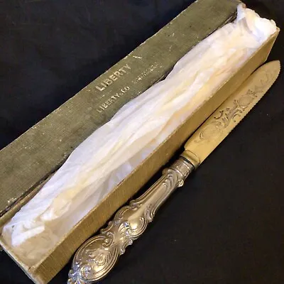 Vintage Silver EP Cake Server Liberty & Co Ornate Boxed Hallmarked Handle Retro • £68