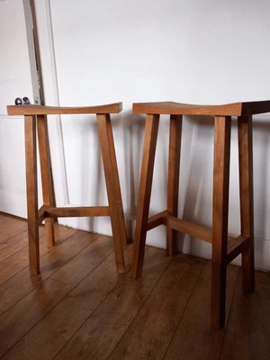 £145 • Buy White Company 2 High Chairs Bar Stools Oak In Stock RRP £320