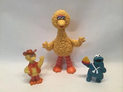 3 Vintage Sesame Street Figures Cookie Monster Big Bird Muppets Applause PVC • $17.43