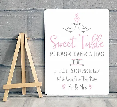 A5 Metal Candy Buffet Sweet Table Jar Table Sign Wedding Civil Partnership Party • £8.95