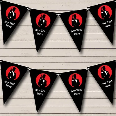 James Bond Red Black Personalised Birthday Party Bunting Banner Garland • £8.49