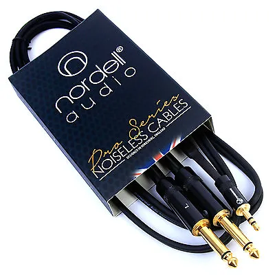 £9.95 • Buy 2 X 1/4  Mono TS Jack (Pair) To 3.5mm Stereo Mini TRS Jack Audio Cable 1.5m 5ft