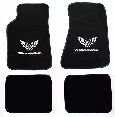 NEW! Carpet Floor Mats 1970-81 PONTIAC FIREBIRD Trans AM Embroidered Logo Silver • $125.97