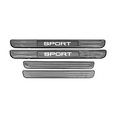 Door Sill Scuff Plate Illuminated For VW Sport Steel Dark 4 Pcs • $139.90