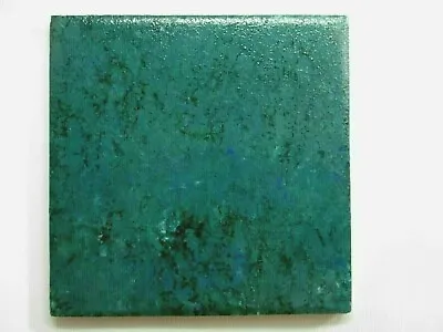 US Ceramic USA 4-1/4  Hand Painted Turquoise Green Over Snow White 1 Wall Tile • $14.90
