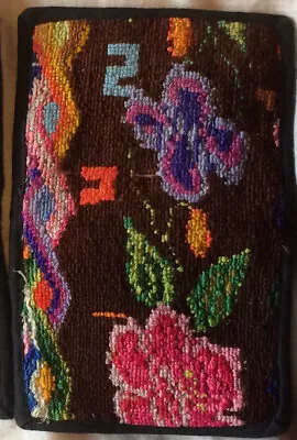Vintage Guatemalan Huipil Bifold Wallet Handwoven Embroidered Mayan Denim Inner • £9
