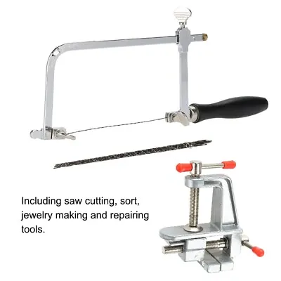 Jewelry Hacksaw Handle Tool Kit Jewelers Sawbow Saw Frame 12 Blades Accessories • $30.43