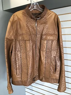 BRIONI Jacket BRIONI Brown Ostrich Leather Classic Jacket / Bomber Size Large • $12000