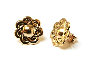 9ct Gold Celtic Round Studs Earrings Gift Boxed Made In UK • £39.99