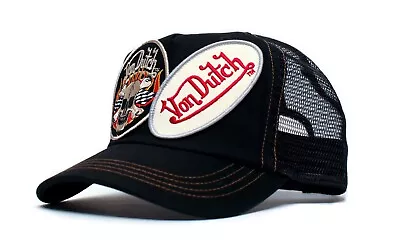 Authentic Vintage Von Dutch Originals Black Two Patch Truckers Cap Hat Snapback • $36.95