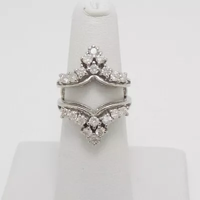 1CT Natural Moissanite Enhancer Guard Wrap Insert Ring Sterling Silver • $87.99