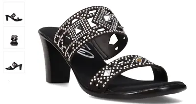 Onex Lillian Black Nubuck Studded Slide Wedge Sandal Women's US Sizes 5-11/NEW!! • $129