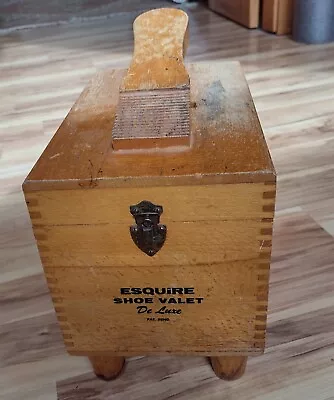 Shoe Shine Box Vintage Esquire Shoe Valet Deluxe With Brushes And Shoe Laces • $150