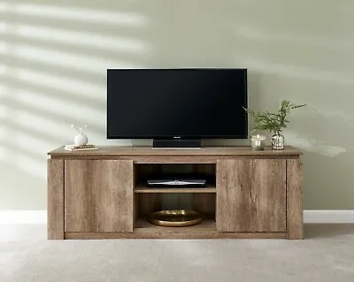 Canyon TV Unit Stand Cabinet Oak Veneer 3D Finish For An Individual Look • £154