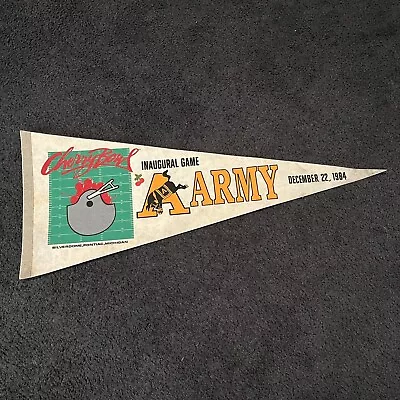 Vtg 1984 Cherry Bowl Inaugural Game Army 30x12 Felt Pennant Silverdome Michigan • $19.95