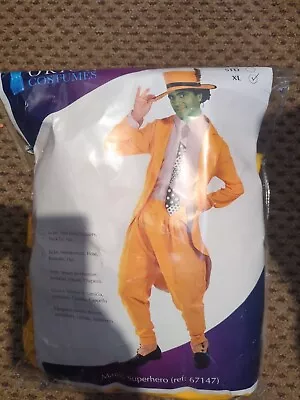 £39.99 • Buy The Mask Costume Jim Carey Film Yellow Suit Halloween Villain Fancy Dress
