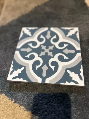 Moroccan Mosaic Tile Navy Blue And White - 45 Square Feet • $350