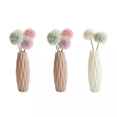  3 Pcs Tall Flower Vase Unbreakable Home Desktop Ornament Wedding • £9.97