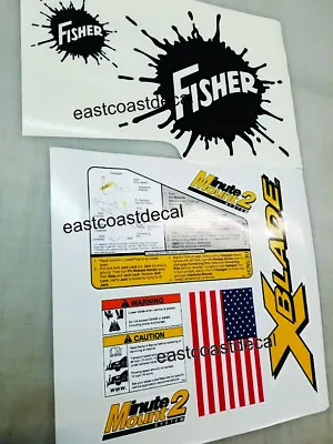 Fisher Minute Mount 2 Snow Plow Decals 8pc Kit For SD LD RD HT HD XBlade MM2 NEW • $28.95