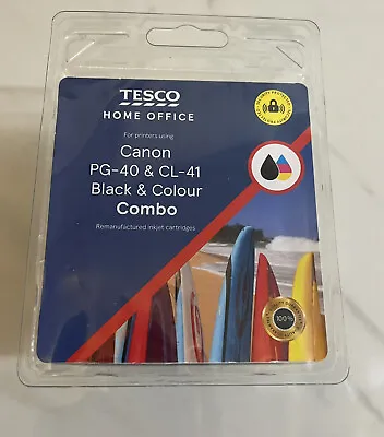 Tesco Home Office Canon Black And Colour Combo Printer Ink PG - 40 & CL - 41 NEW • £22