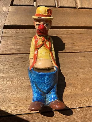 $22 • Buy 6” Vintage Sad Face Hobo Clown Figure Cactus Succulent Planter Ceramic Pot