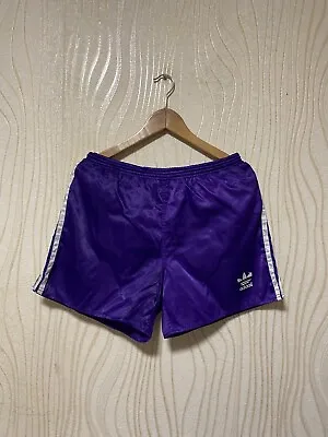 2000s ADIDAS VINTAGE SHORTS FOOTBALL SOCCER RUNNING Sz M MEN PURPLE • $67.92