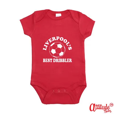 £8.99 • Buy Liverpool Baby Grows-Liverpool's Best Dribbler-Football Baby Grows-Red Bodysuit
