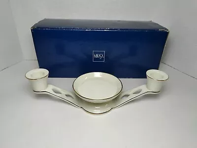 NEW - Mikasa Unity Candleholder  Wedding Bells  Fine Porcelain Gold Trim FKO18  • $26.99