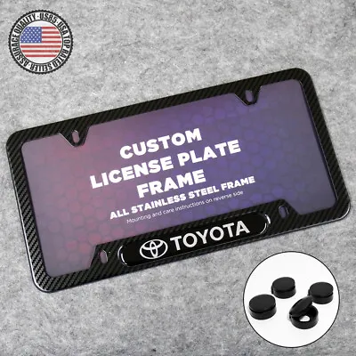 For Toyota Front Rear Carbon Fiber Texture License Plate Frame Cover Holder Gift • $24.99
