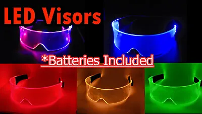 LED Light Up Color Visor Glasses Goggles Rave Cyberpunk Cosplay Halloween Party • $12.99