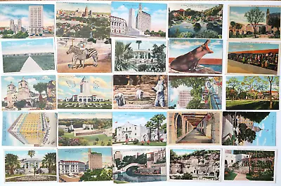 San Antonio TEXAS Postcard LOT 25 TX City Views Alamo Randolph Field Zoo Garden • $14.99