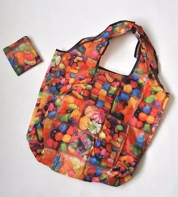 Eco Reusable Foldable Shopping Tote Bag Candy Rainbow Color US Seller • $3.50