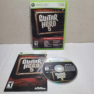 $13.99 • Buy *See Pics* Guitar Hero 5 (Microsoft Xbox 360, 2009) Complete CIB 