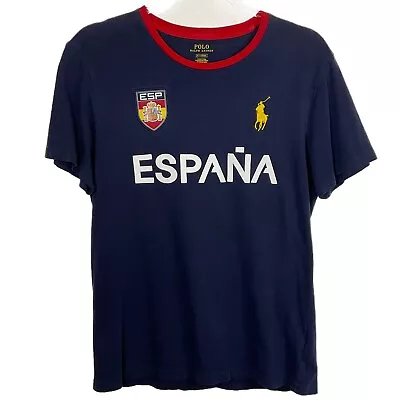 Polo Ralph Lauren Medium Blue Espana Rugby Short Sleeve T-Shirt Men • $8