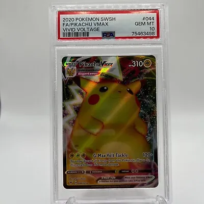 $34.98 • Buy 2020 Pokemon SWSH Vivid Voltage 044/185 Full Art/Pikachu Vmax PSA 10 GEM MINT