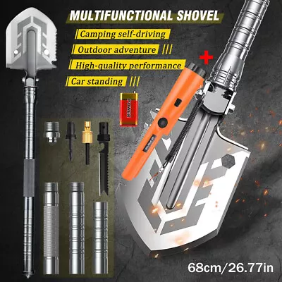 Metal Detector Pinpointer Military Folding Shovel Survival Tactical Hunting Tool • $46.99