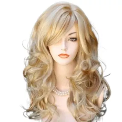 Wavy Hair Wig Brown Gold Blonde Long Curly Wigs Hair Full Wig Beauty • £8.84