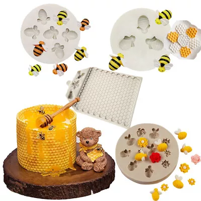 Bee Comb Silicone Mould Cake Decorating Topper Chocolate Baking Mat Border Mold • £2.75