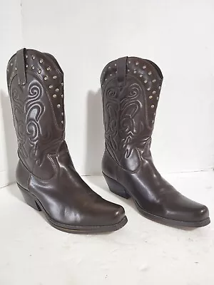 Mudd Western Cowgirl Boots Women's Size 8-1/2 M Brown Faux Leather Awesome Nice  • $8.25