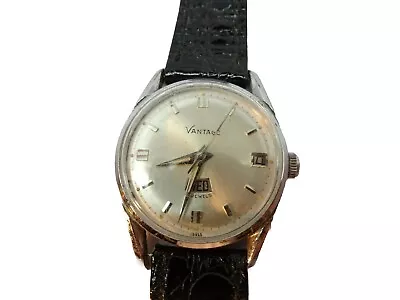 Vantage 1960's Rare Vintage Date Day At 6 17 Jewel Japan Movement Watch Runs • $175