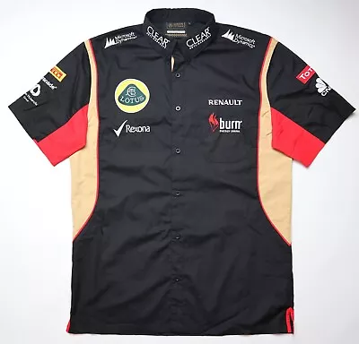 Lotus F1 Team 2013 Racing Pit Crew Button Up T Shirt Jersey Unilever Event Men L • $199.99