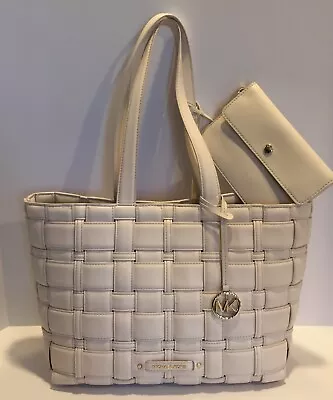 Michael Kors Ivy Tote East West Woven Tote Light Cream Medium • $109.99