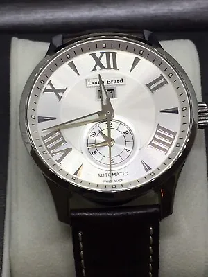 Louis Erard 43 Mm Duel Time Or Gmt Silver Dial SS Skeleton Men's Watch 8222 • £771.14